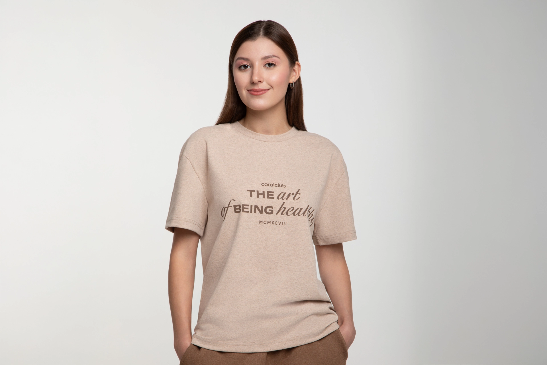 Unisex straight-fit T-shirt, beige